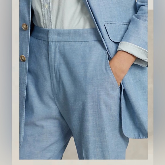 Polo Ralph Lauren Chambray Kick-Flare Crop 💯% cotton Pant , Size 6. - Picture 5 of 10